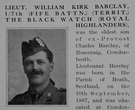 Barclay W K Lt 7th Black Watch Obit Part 1 The Bond Of Sacrifice Vol 2