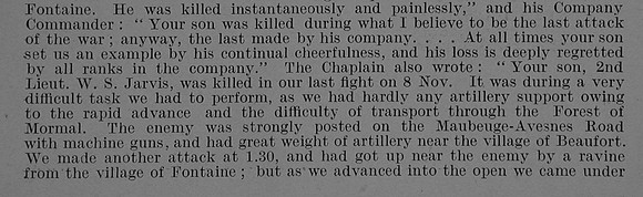 Jarvis W S 2nd Lt 7th Lincolnshire Regiment Obit Part 2 De Ruvignys Roll Of Honour Vol 5
