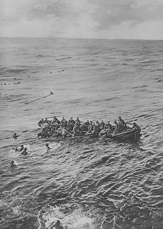One Of The Boats From SS Ivernia Torpedoed 1st Jan 1917