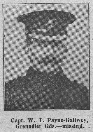 Payne-Gallwey W T Captain Grenadier Guards The Graphic 8th Oct 1914