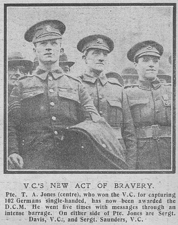 Jones T A Pte VC DCM 1st Cheshire Regiment The Graphic 9th Dec 1918