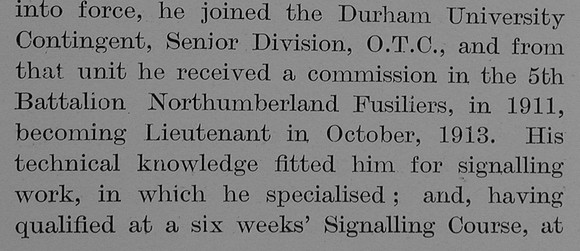 Bainbridge T L Lt 5th Northumberland Fusiliers Obit Part 2 The Bond Of Sacrifice Vol 2