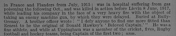 Wynne E E Captain 5th Leicestershire Regiment Obit Part 2 De Ruvignys Roll Of Honour Vol 4