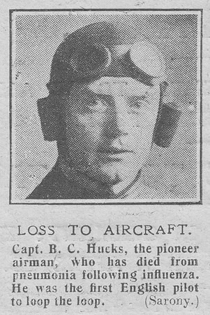 Hucks B C Captain Royal Air Force The Graphic 8th Nov 1918