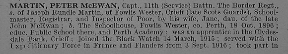 Martin P M Captain 11th Border Regiment Obit Part 1 De Ruvignys Roll Of Honour Vol 4