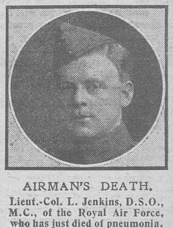 Jenkins L Lt Col DSO MC Royal Air Force The Graphic 27th Nov 1918