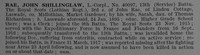 Rae J S L/Cpl 40097 13th Royal Scots Obit De Ruvignys Roll Of Honour Vol 4