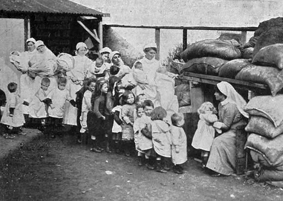 Children In London Entering A Bomb Proof Dug Out  An Air Raid Rehearsal