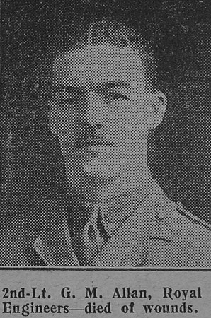 Allan G M 2nd Lt Royal Engineers The Graphic 5th Aug 1915