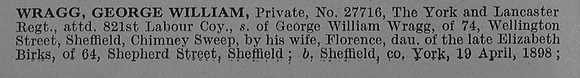 Wragg G W Pte 27716 4th York and Lancaster Regiment Obit Part 1 De Ruvignys Roll Of Honour Vol 4
