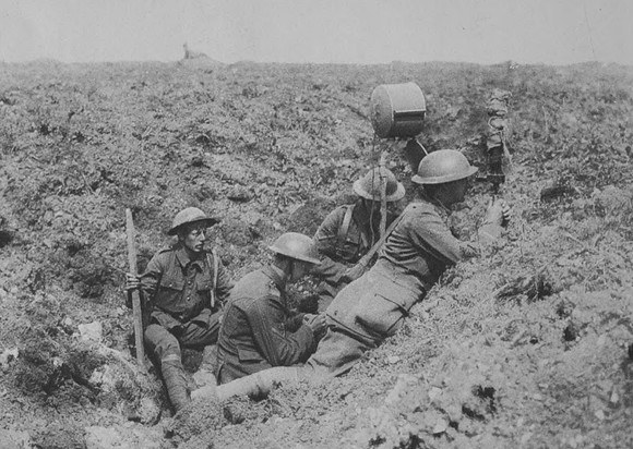 A British Scouting Group Signalling To A British Aeroplane