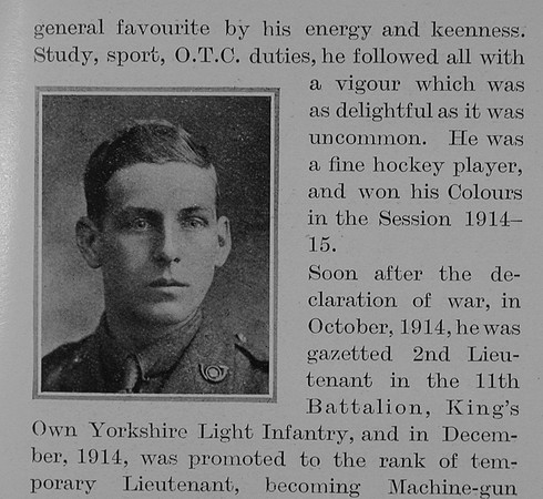 Atherley C E Lt 11th Kings Own Yorkshire Light Infantry Obit Part 2 The Bond Of Sacifice Vol 2