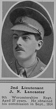Lancaster J N 2nd Lt 9th Worcs Regt The Sphere 4th Sep 1915