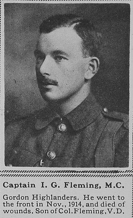 Fleming I G Captain MC Gordon Highlanders The Sphere 15th Sep 1917