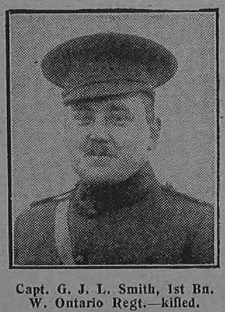 Smith G J L Captain 1st Canadian Infantry (Western Ontario Regiment) The Graphic 6th July 1915