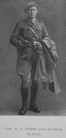 Henry H A Lt Croix de Guerre 7th Highland Light Infantry