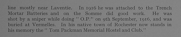 Packman T A Lt Royal Field Artillery Obit Part 2 Dulwich College Roll Of Honour