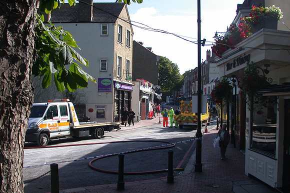 Carshalton High Street After The Coach Crash 28th Aug 2010