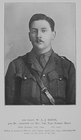 Davis W A J 2nd Lt 1st East Surrey Regiment
