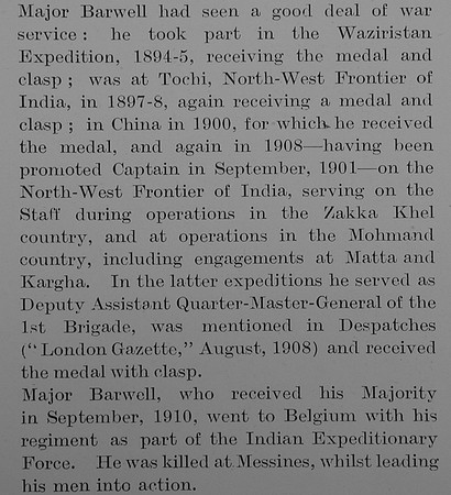 Barwell E E Major Indian Army Obit Part 3 The Bond Of Sacrifice Vol 1