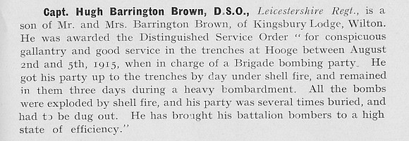 Barrington-Brown H Captain DSO Leicestershire Regiment 1