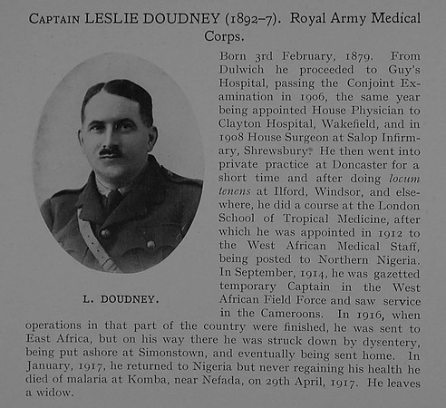 Doudney L Captain Royal Army Medical Corps Obit Dulwich College Roll Of Honour
