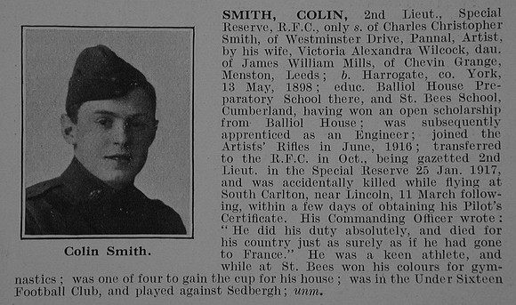 Smith C 2nd Lt Royal Flying Corps Obit De Ruvignys Roll Of Honour Vol 3