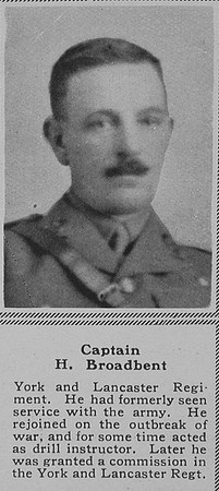Broadbent H Captain 10th York & Lanc Regt The Sphere 7th Apr 1917