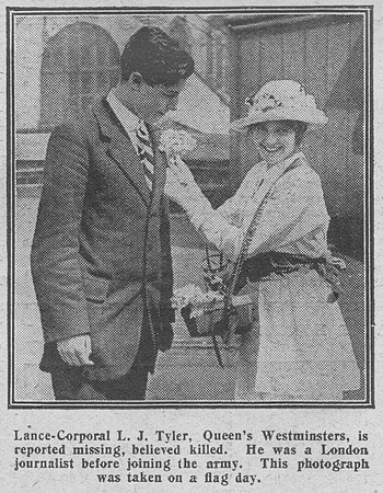 Tyler L J L/Cpl 2996 16th London Regiment The Graphic 21st July 1916