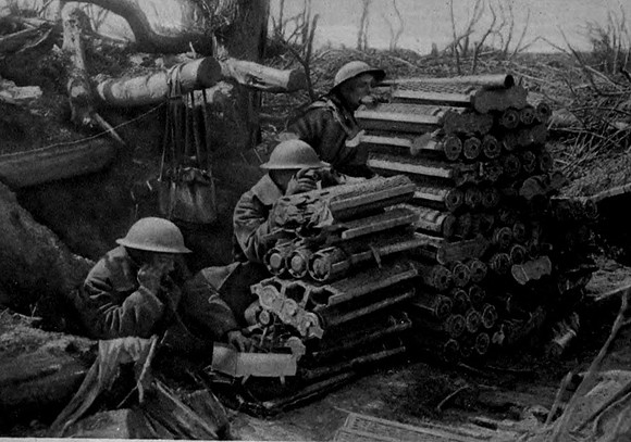 A Canadian Observation Party  Are Using A Captured German Artillery Ammunition Dump As An Observation Post