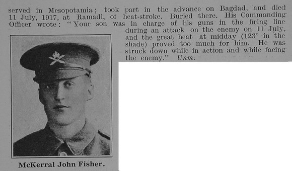 Fisher M J Cpl Machine Gun Corps Obit Part 2 De Ruvignys Roll Of Honour Vol 3