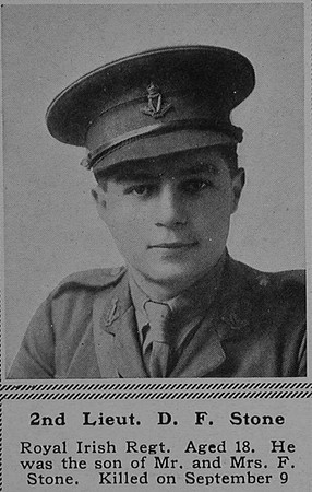 Stone C D F 2nd Lt 4th Royal Irish Regiment Attd 6th Connaught Rangers The Sphere 27th Jan 1917