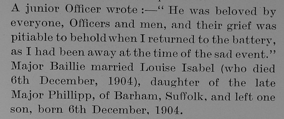 Baillie G Major Royal Field Artillery Obit Part 4 The Bond Of Sacrifice Vol 1