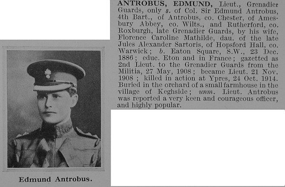 Antrobus E Lt Grenadier Guards Obit