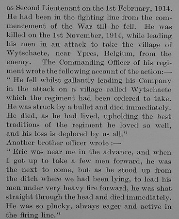 Barnes E 2nd Lt 1st Lincolnshire Regiment Obit Part 2 The Bond Of Sacrfice Vol 1