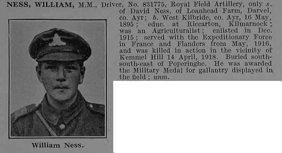 Ness W Dvr MM 831775 Royal Field Artillery Obit De Ruvignys Roll Of Honour Vol 4