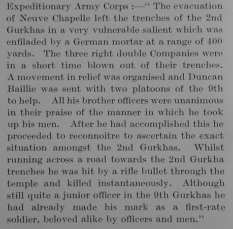 Baillie D Lt Indian Army Obit Part 3 The Bond Of Sacrifice Vol 1