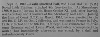 Ball L S 2nd Lt 8th Royal Irish Fusiliers Obit Shrewsbury School Roll Of Service