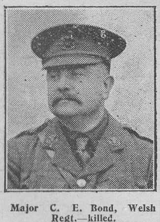 Bond C E Major 13th Welsh Regiment The Graphic 25th July 1916