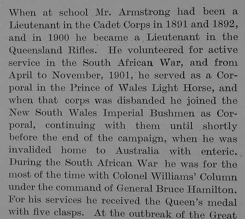 Armstrong F L Lt 15th Australian Infantry Obit Part 3 The Bond Of Sacrifice Vol 2