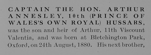 Annesley A Captain The Hon 10th Hussars Obit Part 1 The Bond Of Sacrifice Vol 1