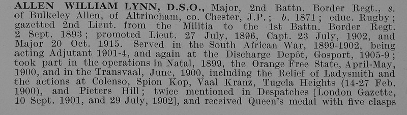 UK Photo And Social History Archive: A &emdash; Allen W L Major DSO 2nd Border Regiment Obit Part 1