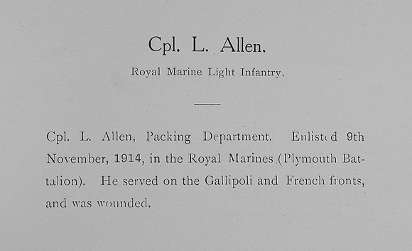 Allen L Cpl Royal Marine Light Infantry Record William Graham Co Roll Of Honour