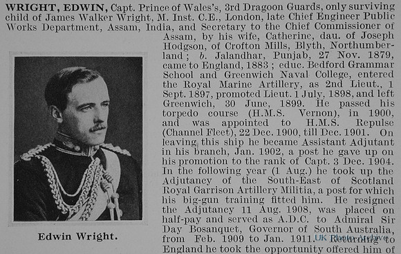 Wright E Captain 3rd Dragoon Guards Obit Part 1 De Ruvignys Roll Of Honour Vol 1