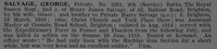 Salvage G Pte 3281 9th Royal Sussex Regiment Obit De Ruvignys Roll Of Honour Vol 4