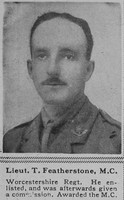 Featherstone T Lt MC Worcs Regt The Sphere 12th Jan 1918