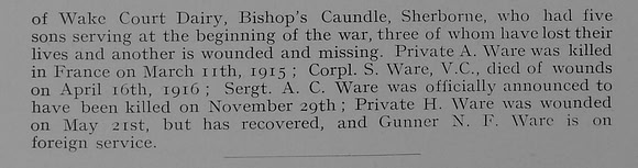 Ware S W Cpl VC Seaforth Highlanders Part 3