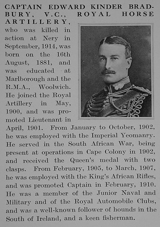 Bradbury E K Captain VC Royal Horse Artillery Obit Part 1 The Bond Of Sacrifce Vol 1