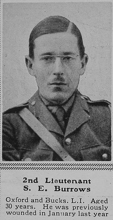 Burrows S E 2nd Lt 5th Oxford & Bucks LI The Sphere 29th Apr 1916