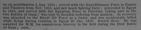 Simons W V L Staff Sergt MM 740028 Royal Field Artillery Attd Royal Flying Corps Obit Part 2 De Ruvignys Roll Of Honour Vol 4